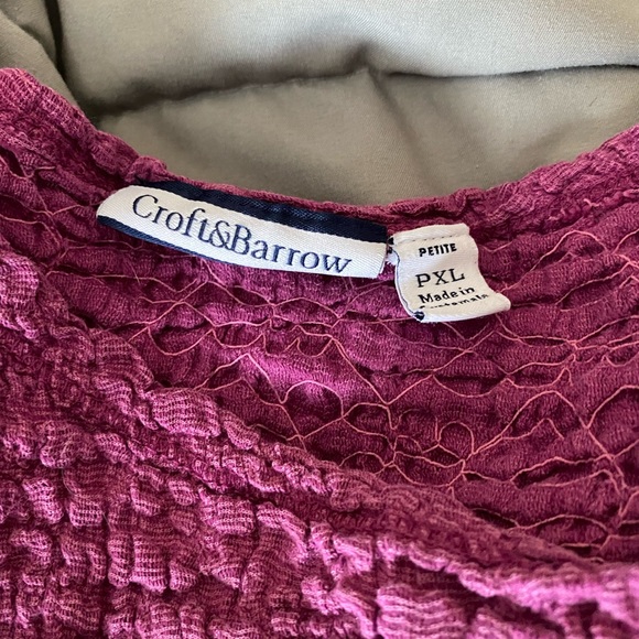 Croft & Borrow T-Shirt Blouse Short Sleeve Maroon Size Petite Extra Large - Picture 6 of 8